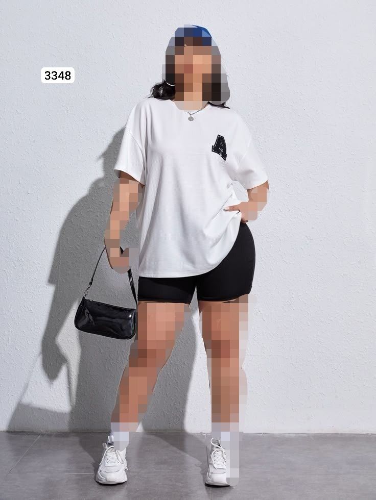 ست تیشرت شورتک اسپورت 🎀💯🛍سایز بزرگ ۳۳۴۸بزمی