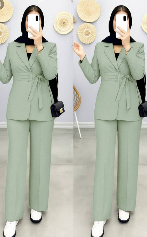ست کت و شلوار نسترن 🥰💞 با کیفیت عالی وتنخور بسیار شیک ✅👌سیمونا5168