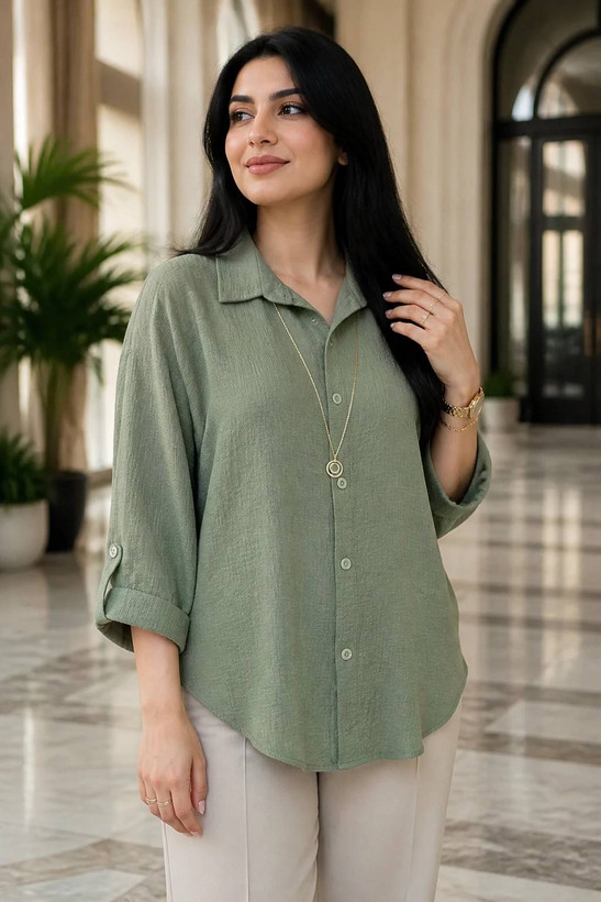 شومیز مانتویی ینزی miu رنگ بندی 🌈🌈کد ۲۰۹۲۱ مدلند