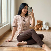 تیشرت شلوار گل برجسته 🥰🎀کد12132 ماه
