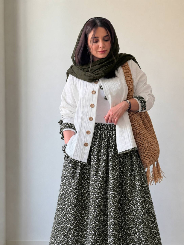 شومیز دامن آناهیل زیبا و شیک 🥰🎀کد 636 آدراپانا