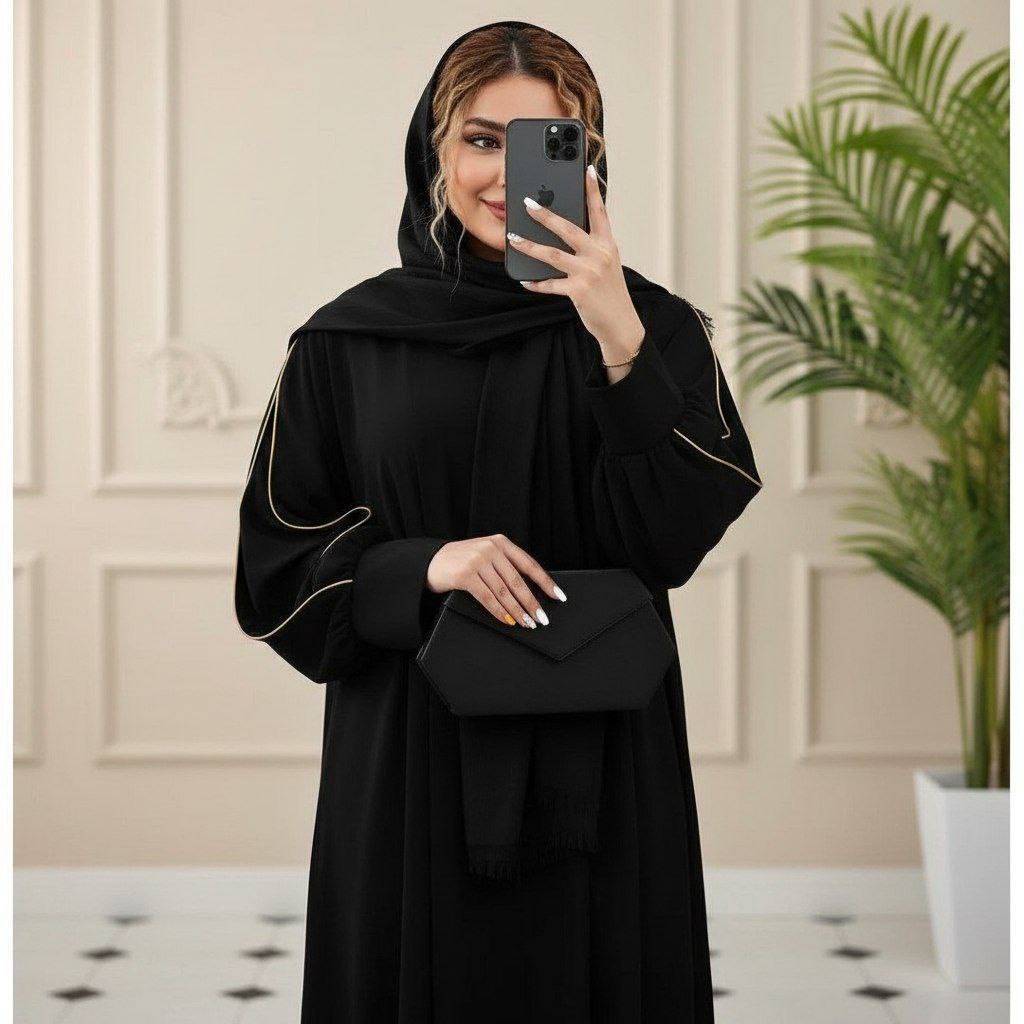 عبای آستین مغزی 🌿 با کیفیت درجه یک ✅ارغوان100787
