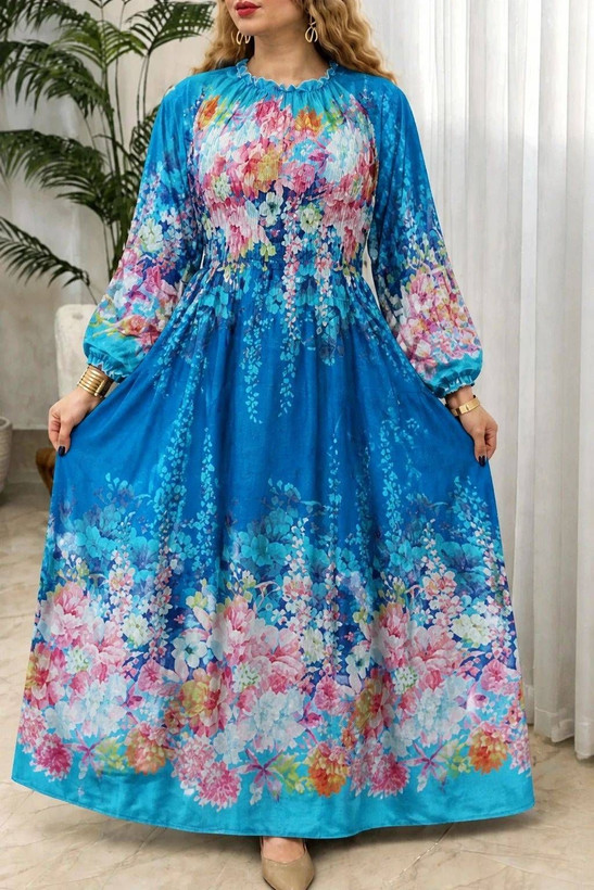 پیراهن نخی گلدار تمام نخی ۱۷۹۷۱ نفیس🌈🛍