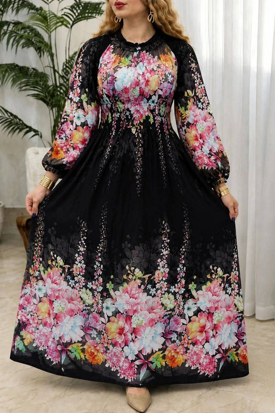 پیراهن نخی گلدار تمام نخی ۱۷۹۷۱ نفیس🌈🛍