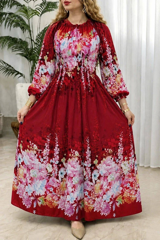 پیراهن نخی گلدار تمام نخی ۱۷۹۷۱ نفیس🌈🛍