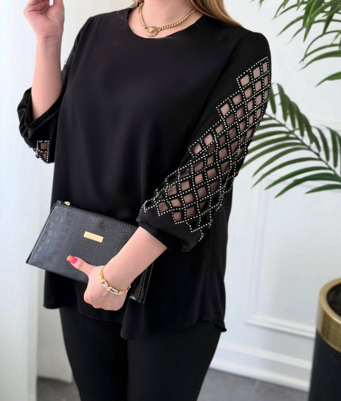 شومیز آستین پنجره ای الیزه درجه یک 🌈🛍🎀💯۱۶۲۸۵ نفیس