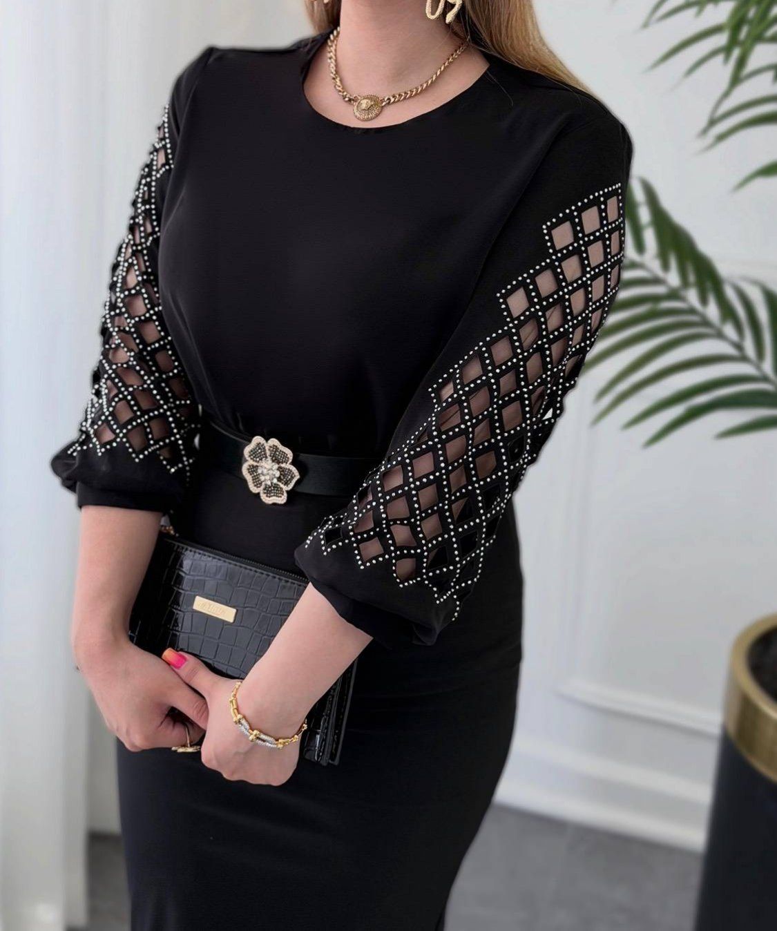 شومیز آستین پنجره ای الیزه درجه یک 🌈🛍🎀💯۱۶۲۸۵ نفیس