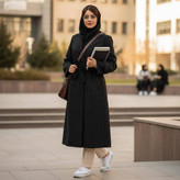 مانتو بلند دانشجویی الناز 🌿 با رنگ بندی و کیفیت عالی ✅ارغوان100764