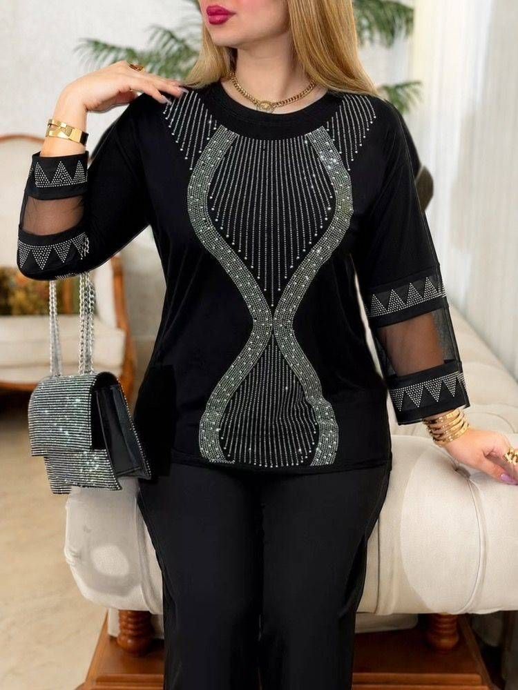 بلوز ویسکوز نگین دار پنبه ای با کیفیت 🎀🌈🛍۱۰۵۰۲ نفیس