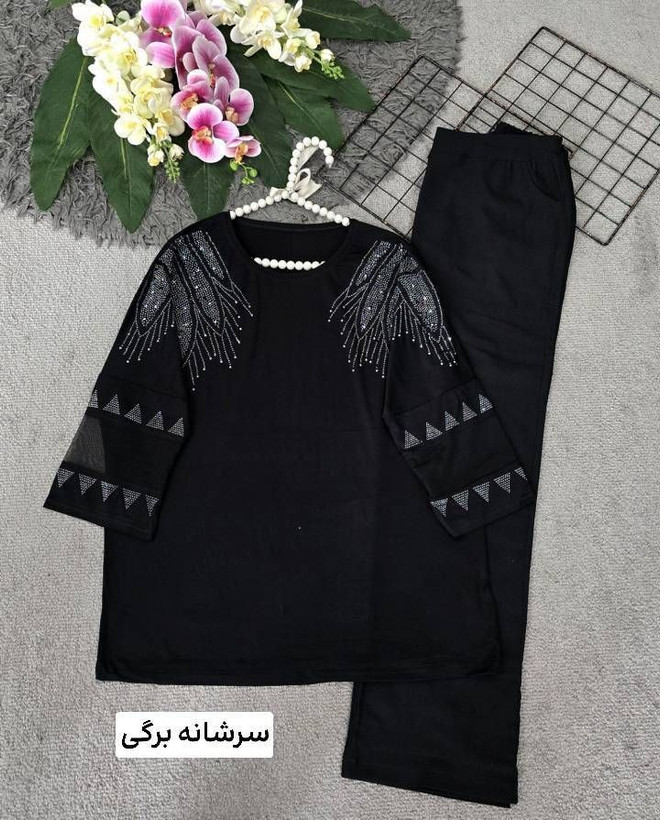 بلوز ویسکوز نگین دار پنبه ای با کیفیت 🎀🌈🛍۱۰۵۰۲ نفیس