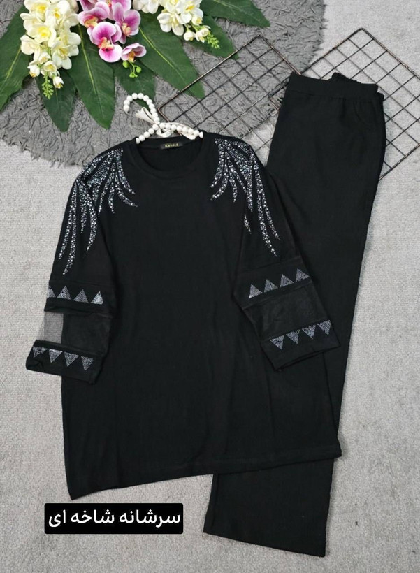 بلوز ویسکوز نگین دار پنبه ای با کیفیت 🎀🌈🛍۱۰۵۰۲ نفیس