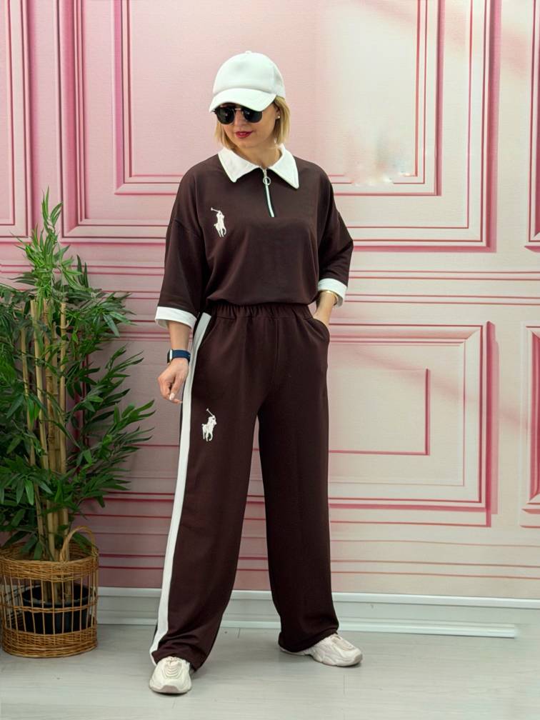 ست تیشرت وشلور polo🌈با رنگ بندی و کیفیت عالی✅الیش21212