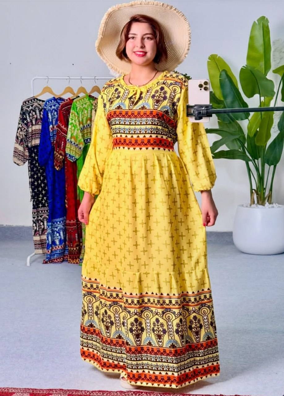 پیراهن بلند حاشیه دار آیدا😍♥کد 415 حدیث