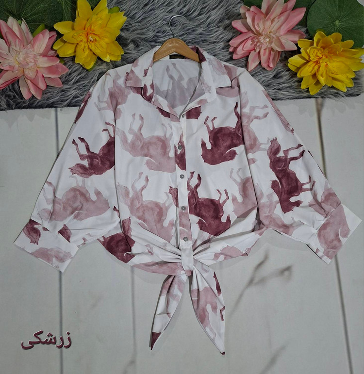 شومیز گرهای514🌿 در رنگ بندی و کیفیت عالی 🌈بی بی1019