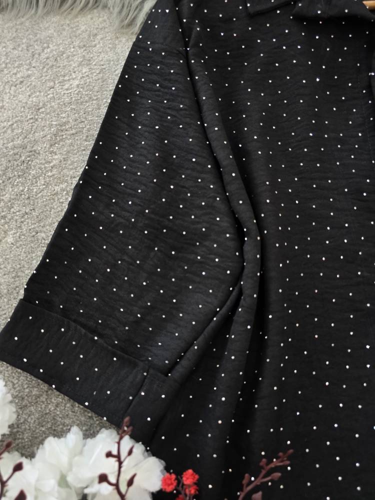 شومیز نگینی افروز 🌿 با رنگ بندی و کیفیت بسیار عالی ✅والی19596