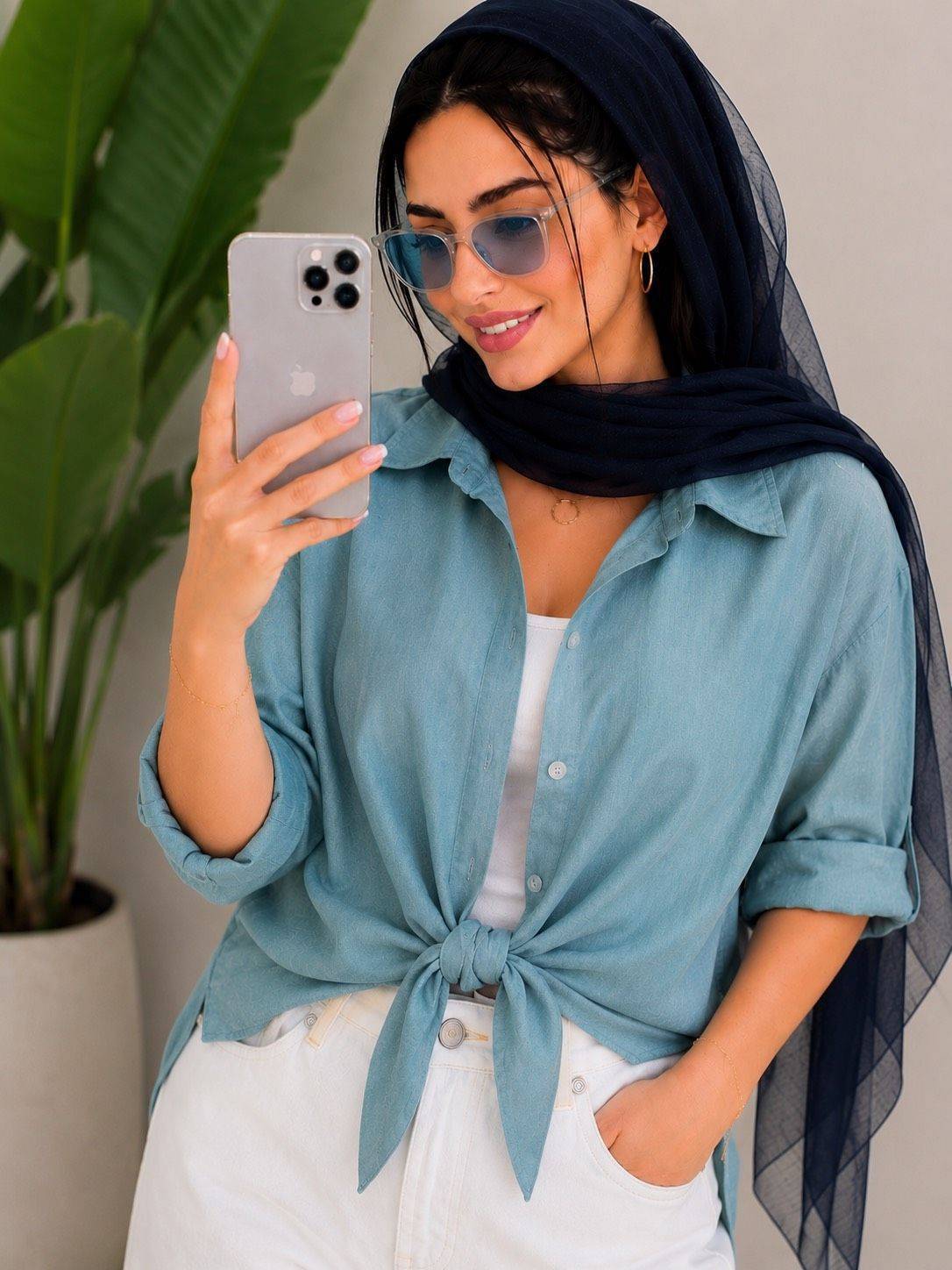 شومیز گره لیزری🌿 با رنگ بندی و کیفیت عالی ✅تارا. 75961