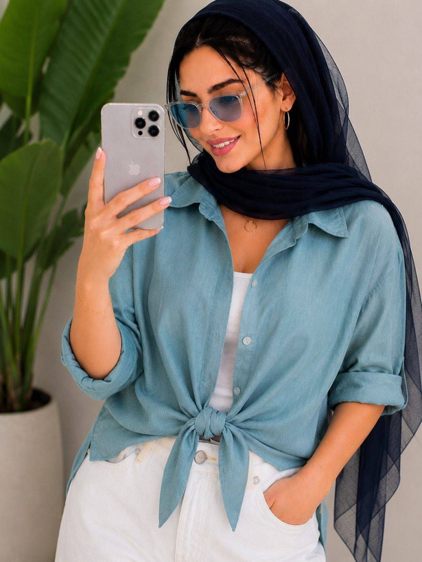 شومیز گره لیزری🌿 با رنگ بندی و کیفیت عالی ✅تارا. 75961