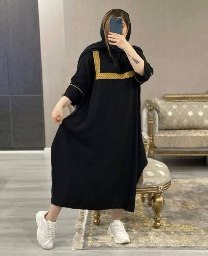 مانتو عبایی نوار طلایی 🥰❤️کد 250 شیک و مد