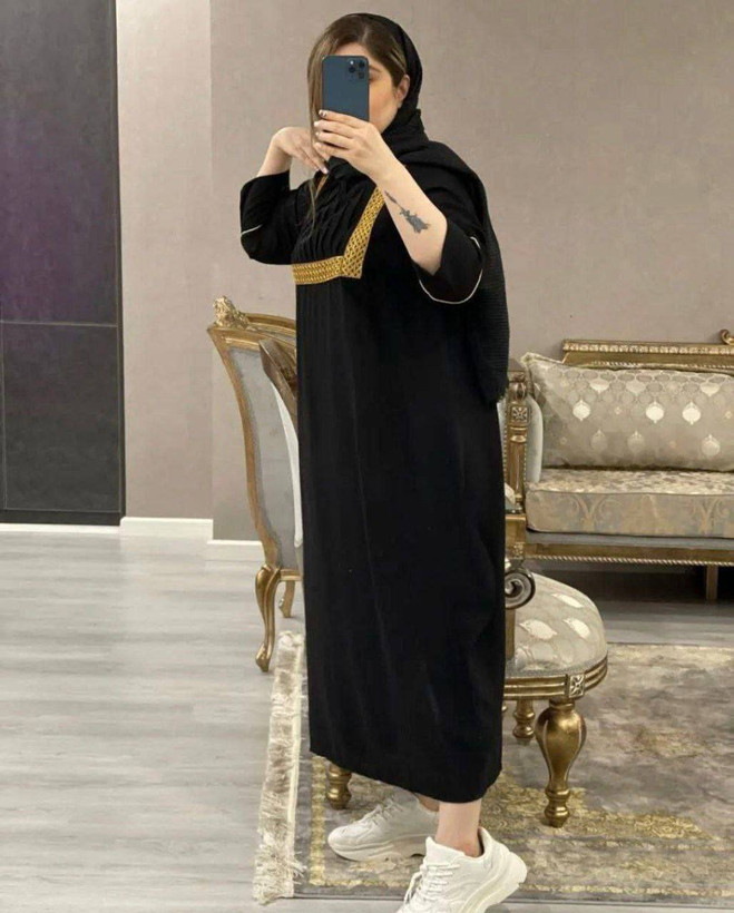 مانتو عبایی نوار طلایی 🥰❤️کد 250 شیک و مد