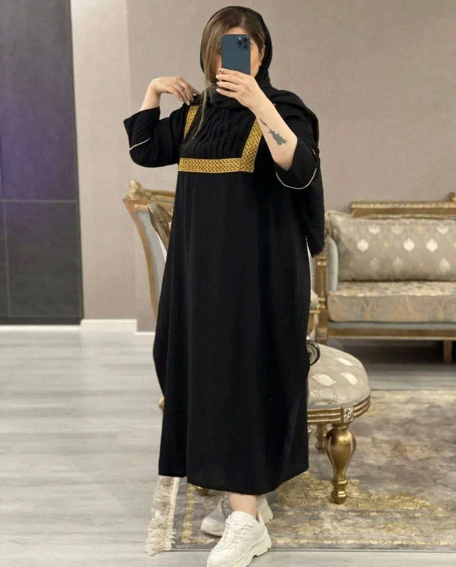 مانتو عبایی نوار طلایی 🥰❤️کد 250 شیک و مد