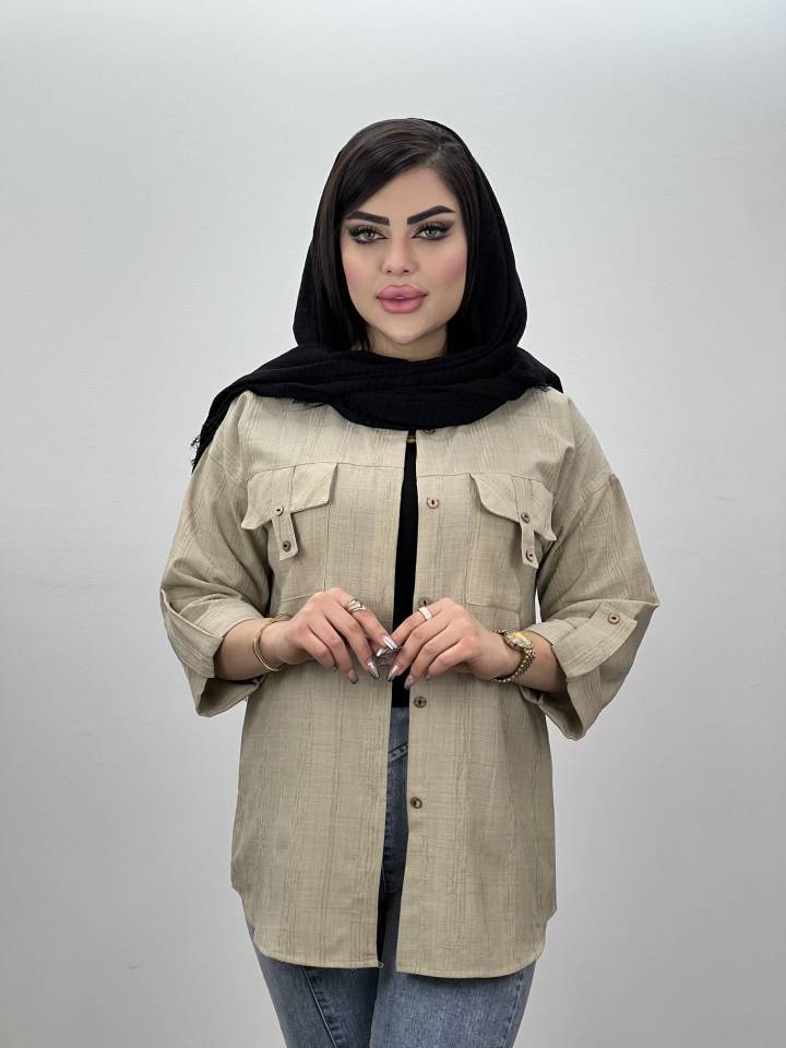 شومیز مانتویی آستین پاگون دار مهلا 🥰❤️کد 515 شانی