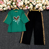 ست تیشرت شلوار قلب پلنگی زیبا پنبه درجه یک با لطافت بالا در رنگبندی زیبا 🎀 🎀 کد ۱۱۷۱۵ مدلند