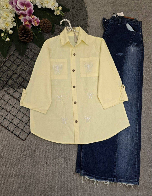 شومیز مانتویی حلما لنین درجه یک 🎀🌈🛍۲۱۴۱۰ نفیس
