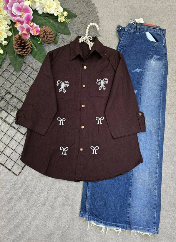 شومیز مانتویی حلما لنین درجه یک 🎀🌈🛍۲۱۴۱۰ نفیس