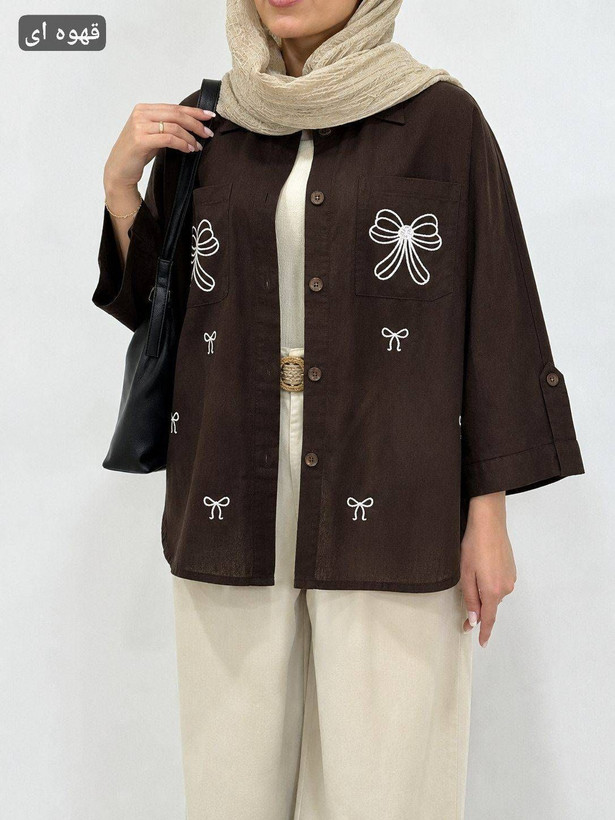 شومیز مانتویی حلما لنین درجه یک 🎀🌈🛍۲۱۴۱۰ نفیس
