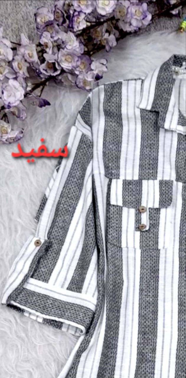 شومیز مانتویی جیب صلیبی زیبا وجذاب تنخور عالی در دو رنگ 🎀 🎀 کد ۵۵۸۰ فاروین