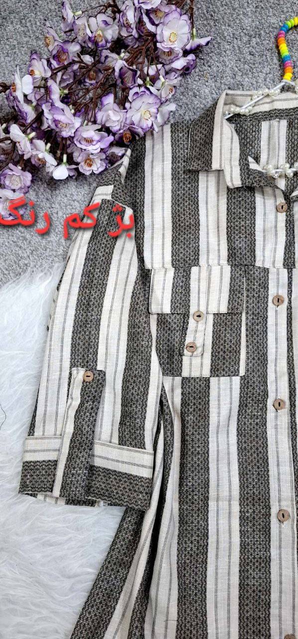 شومیز مانتویی جیب صلیبی زیبا وجذاب تنخور عالی در دو رنگ 🎀 🎀 کد ۵۵۸۰ فاروین