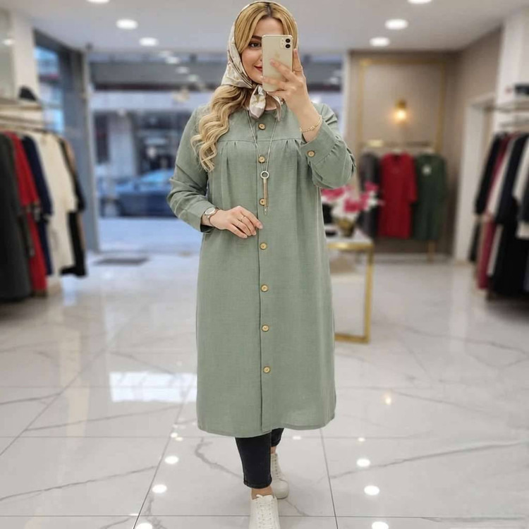 مانتو بلند شایسته 🌿 با پارچه شانتون✅ با کیفیت بسیار عالی 🌿والی21421