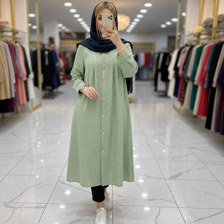 مانتو بلند شایسته 🌿 با پارچه شانتون✅ با کیفیت بسیار عالی 🌿والی21421