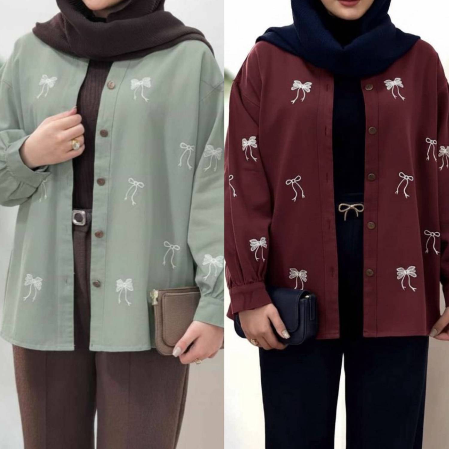 شومیز مانتویی ارغوان🌿با رنگ بندی و سایز بندی ✅با کیفیت عالی ✅والی9928
