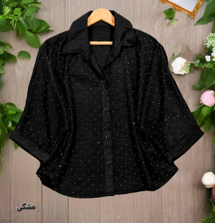 شومیز باکسی نگینی 🌿 در رنگبندی و با کیفیت عالی ✅تارا. 76001