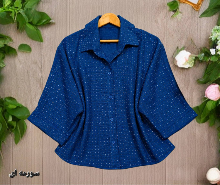 شومیز باکسی نگینی 🌿 در رنگبندی و با کیفیت عالی ✅تارا. 76001