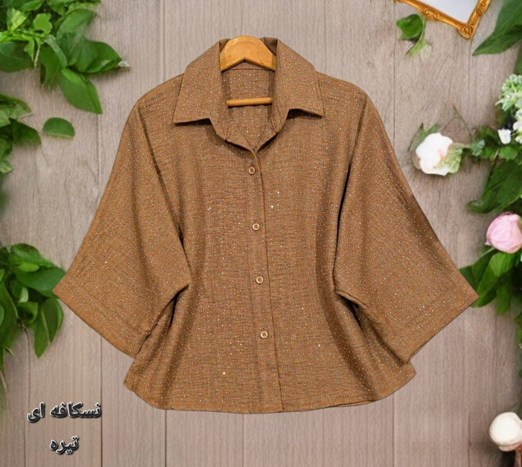 شومیز باکسی نگینی 🌿 در رنگبندی و با کیفیت عالی ✅تارا. 76001