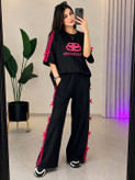 ست تیشرت شلوار بالنسیاگا پاپیونی🎀💗کد#۲۱۷۳۰